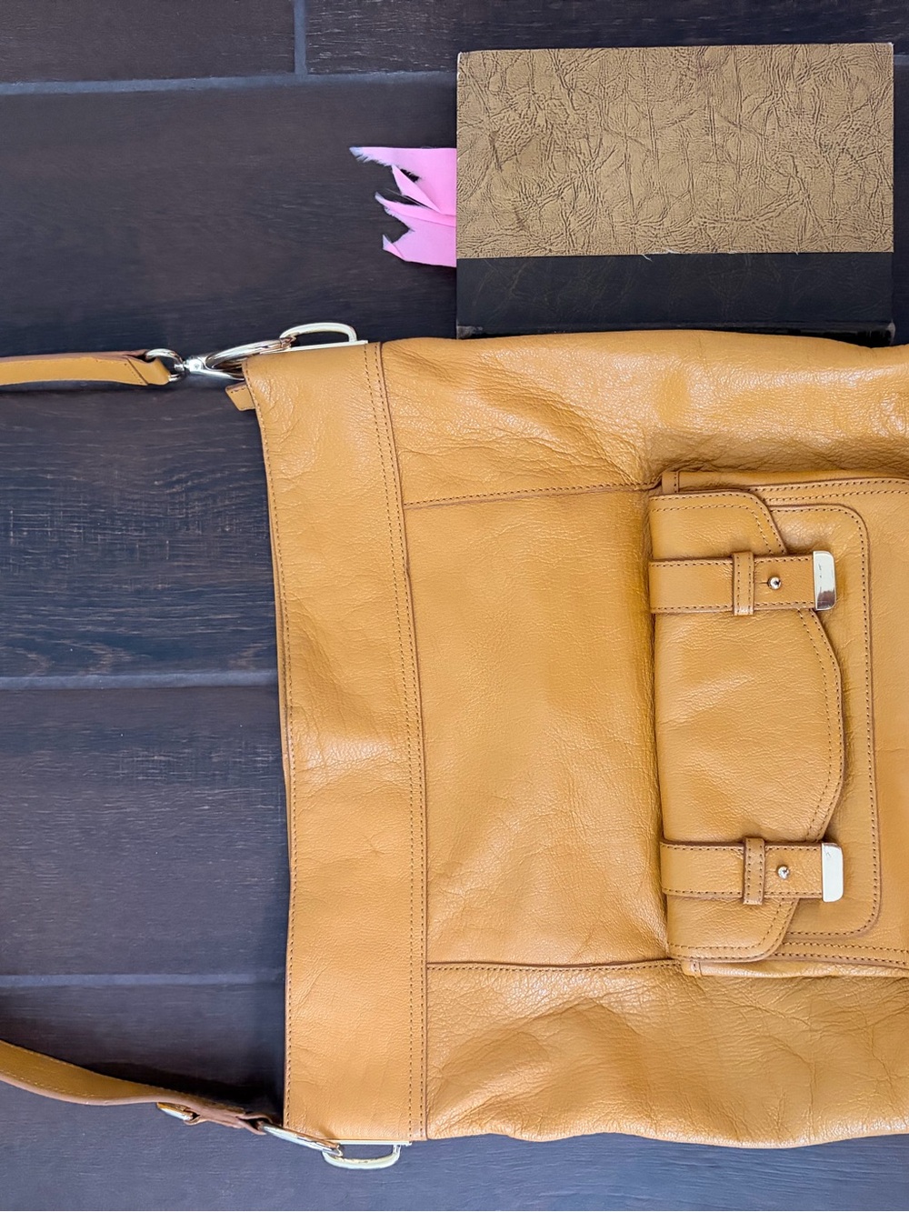 Banana Republic Yellow Pebbled Leather Hobo Shoulder Bag EUC - Picture 13 of 15